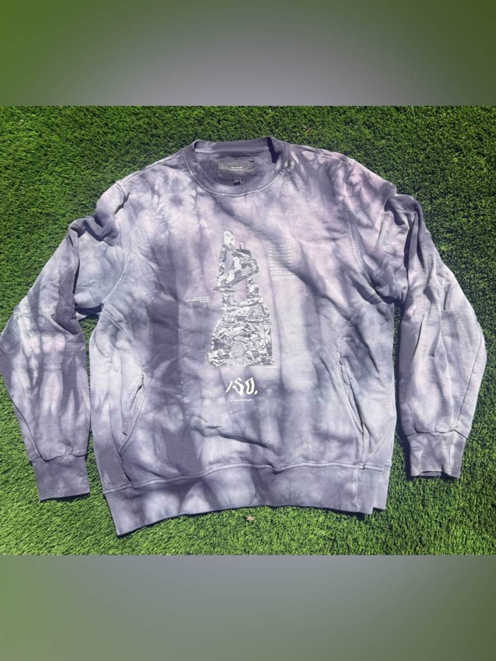 ISO.POETISM by Tobias Birk Nielsen Gray Graphic men’s Crewneck Sweatshirt -XL